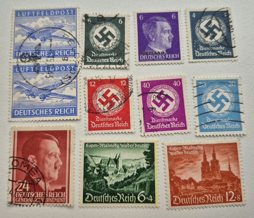 Поштові Марки 3 Рейх Гітлер Німеччина 10 шт.
