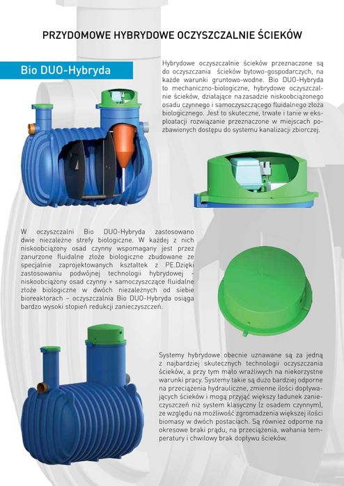 Przydomowa Biologiczna Oczyszczalnia Ścieków BIO DUO-HYBRYDA 4 MONTAŻ