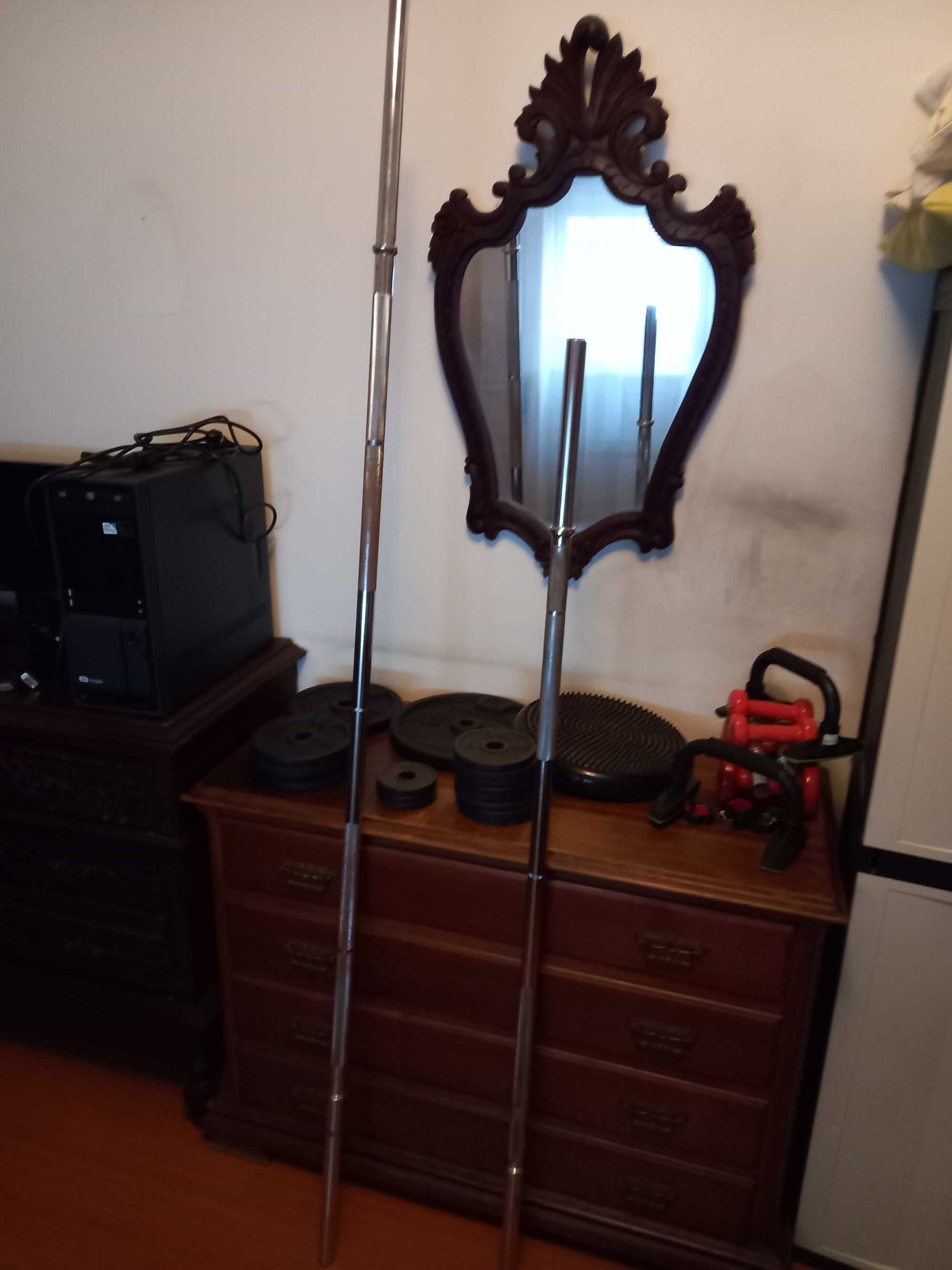 Barras de musculação 1.55m e 2m (28mm) + Almofada protetora