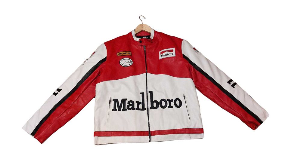 Kurtka skórzana Vintage motocyklowa wyścigowa Marlboro