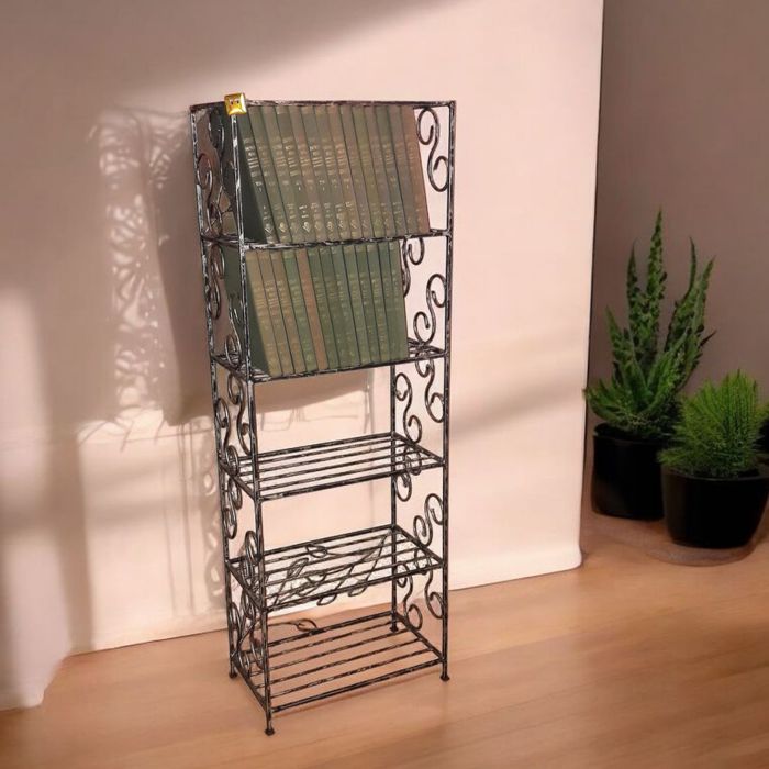 Regał półka etażerka biblioteczka metaloplastyka kuty H 130 cm