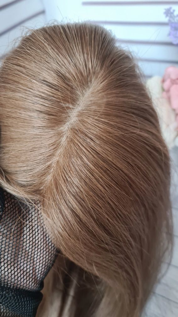 Накладка имитация кожи парик натуральный волос
