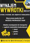 **WYNAJEM WYWROTKI DO 3,5 tony**Prawko KAT. B**