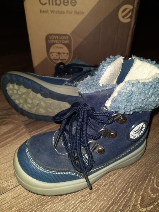Buty zimowe sniegowce clibee granatowe rozm. 24- wkładka 15.5cm
