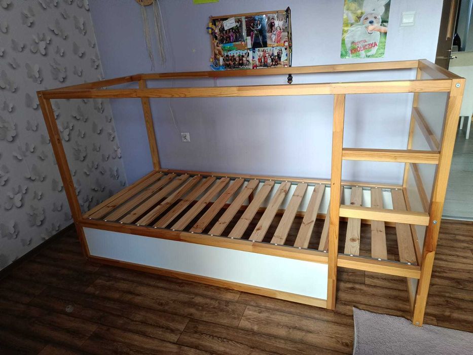 IKEA KURA Dwustronne łóżko, biały/sosna, 90x200 cm