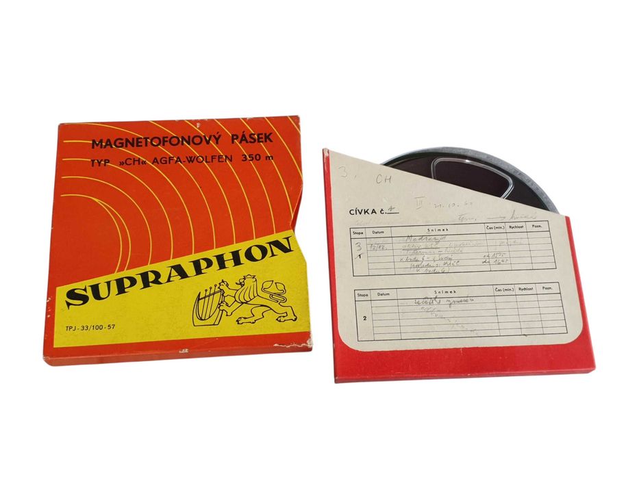 Stara taśma szpulkowa magnetofonowa SUPRAPHON CH AGFA-Wolfen lata 50