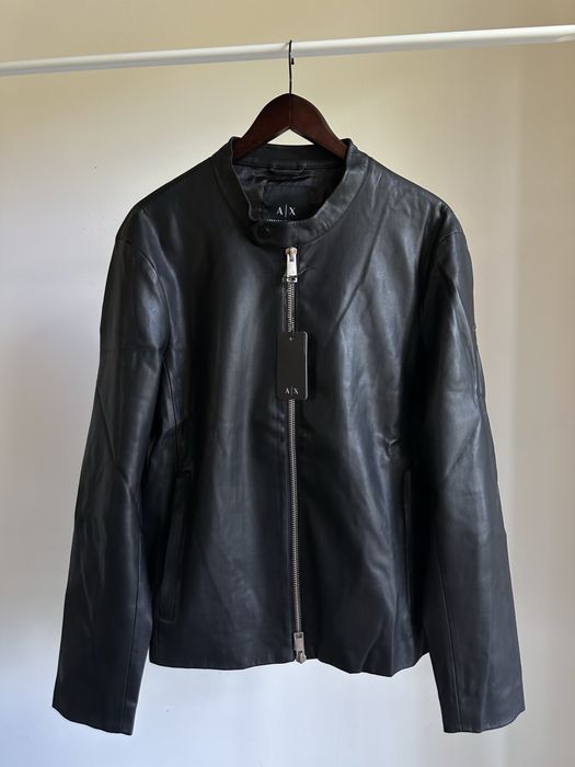 Кожаная куртка Armani Exchange (A|X) Blouson Jacket кожанка L size Л