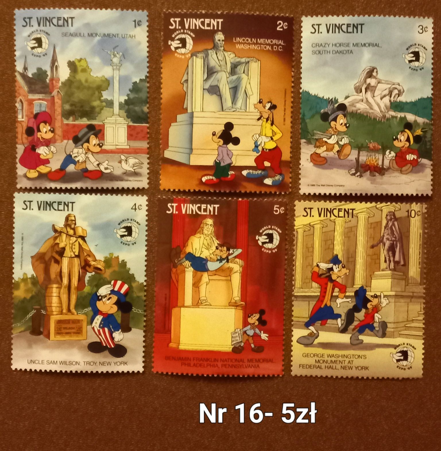 Znaczki bajki Disney: 8 pozycji, proszę wybierać