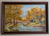 obraz olejny w ramie "jesień" 84x59 cm