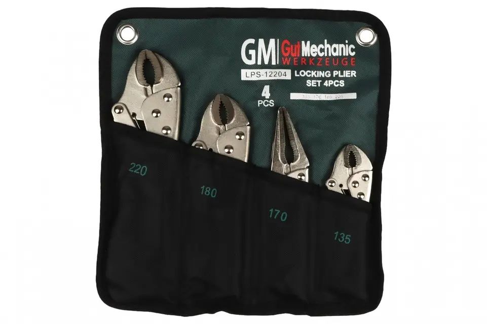 Набір щипців (кліщів) затискних з фіксатором GUT Mechanic 4шт