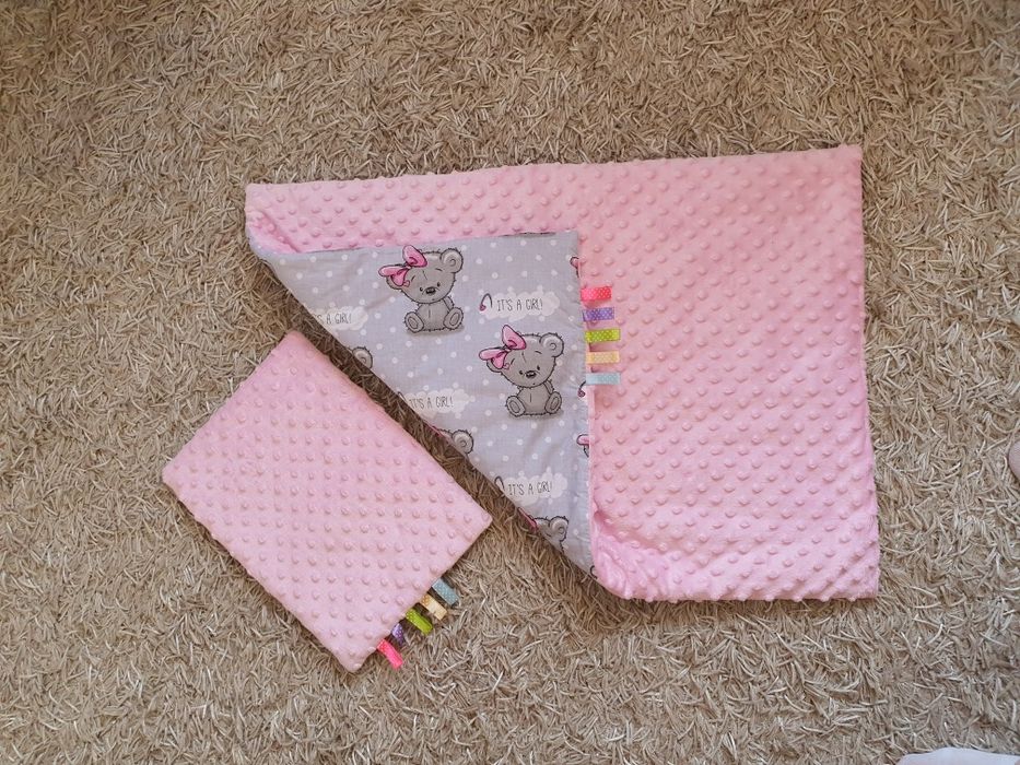 Nowy komplet kołdra i poduszka minky misie