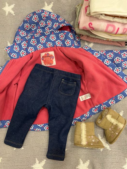 Комплект пакет одягу куртка джинси боді колготи шапка 3-9 місяців