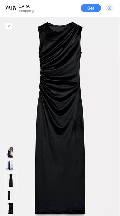 Сукня zara чорна, платье зара черное. Бархат. Xs