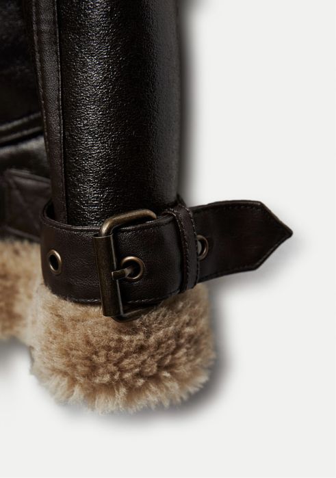 Куртка дублянка коричнева шоколадна зара zara