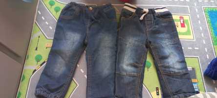 Spodnie jeansowe 2sztuki r.80