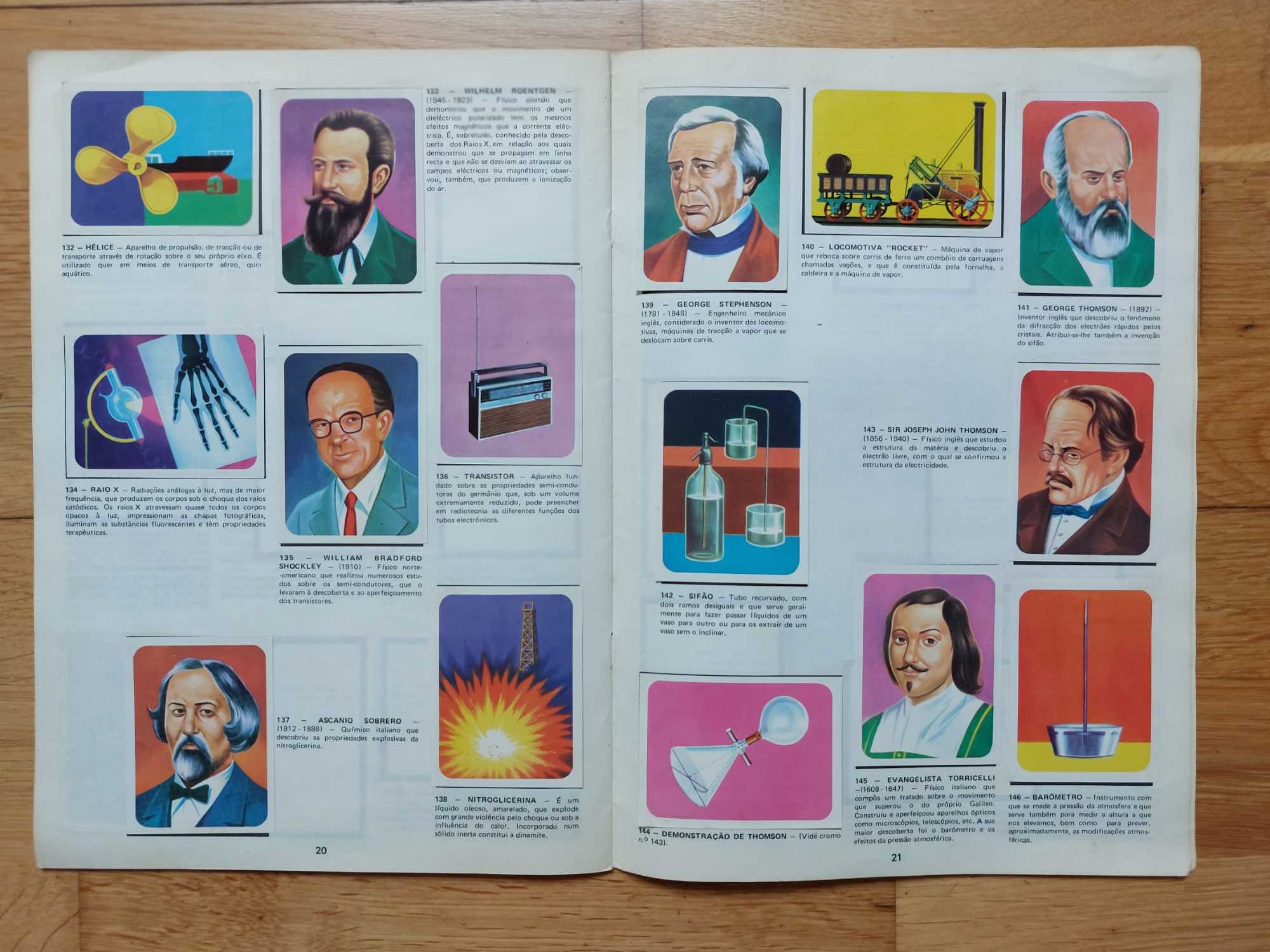 Caderneta de cromos "Os grandes inventores" - Completa