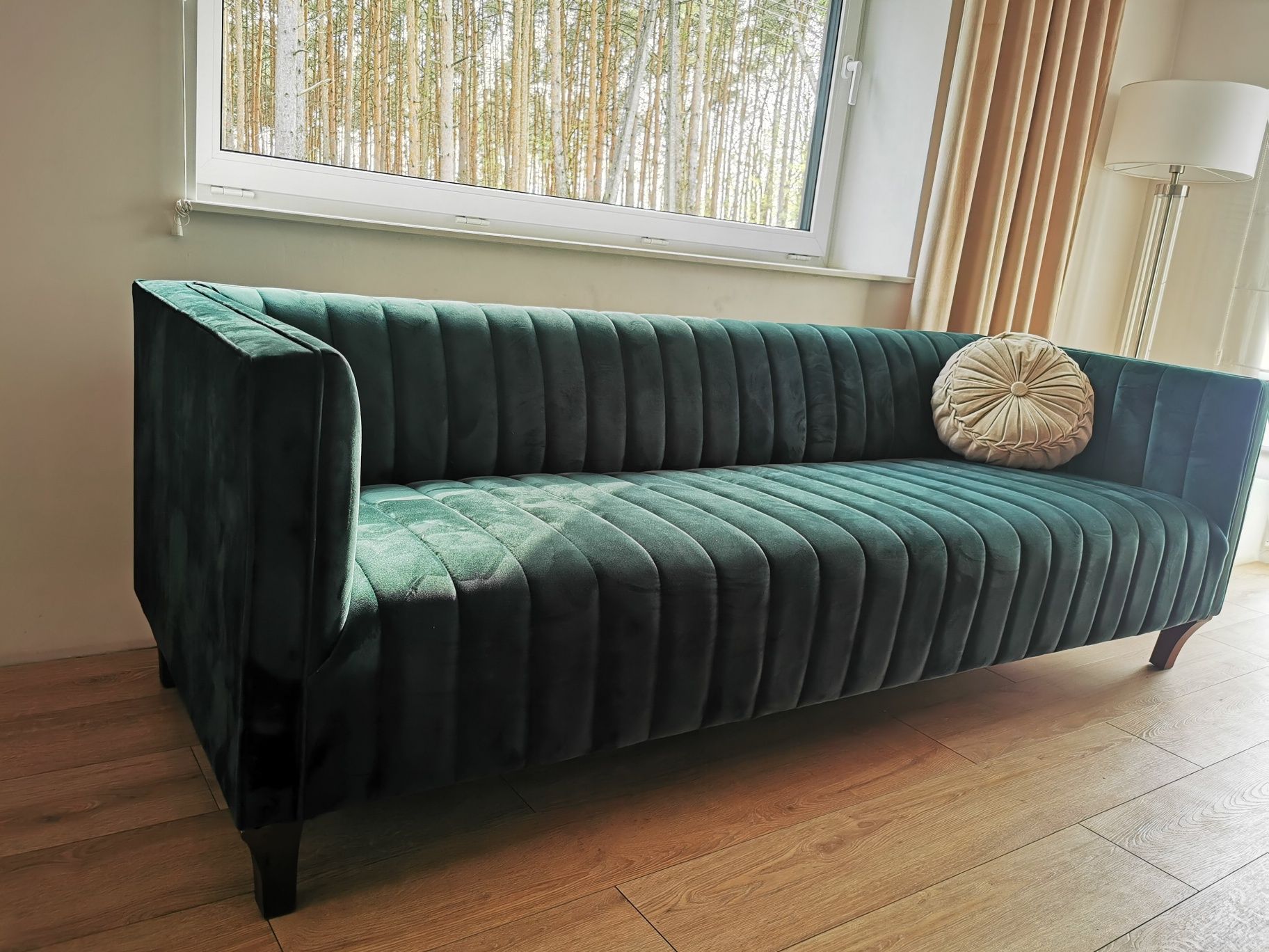 Sofa stylowa kanapa  velvet butelkowa zieleń  NOWA