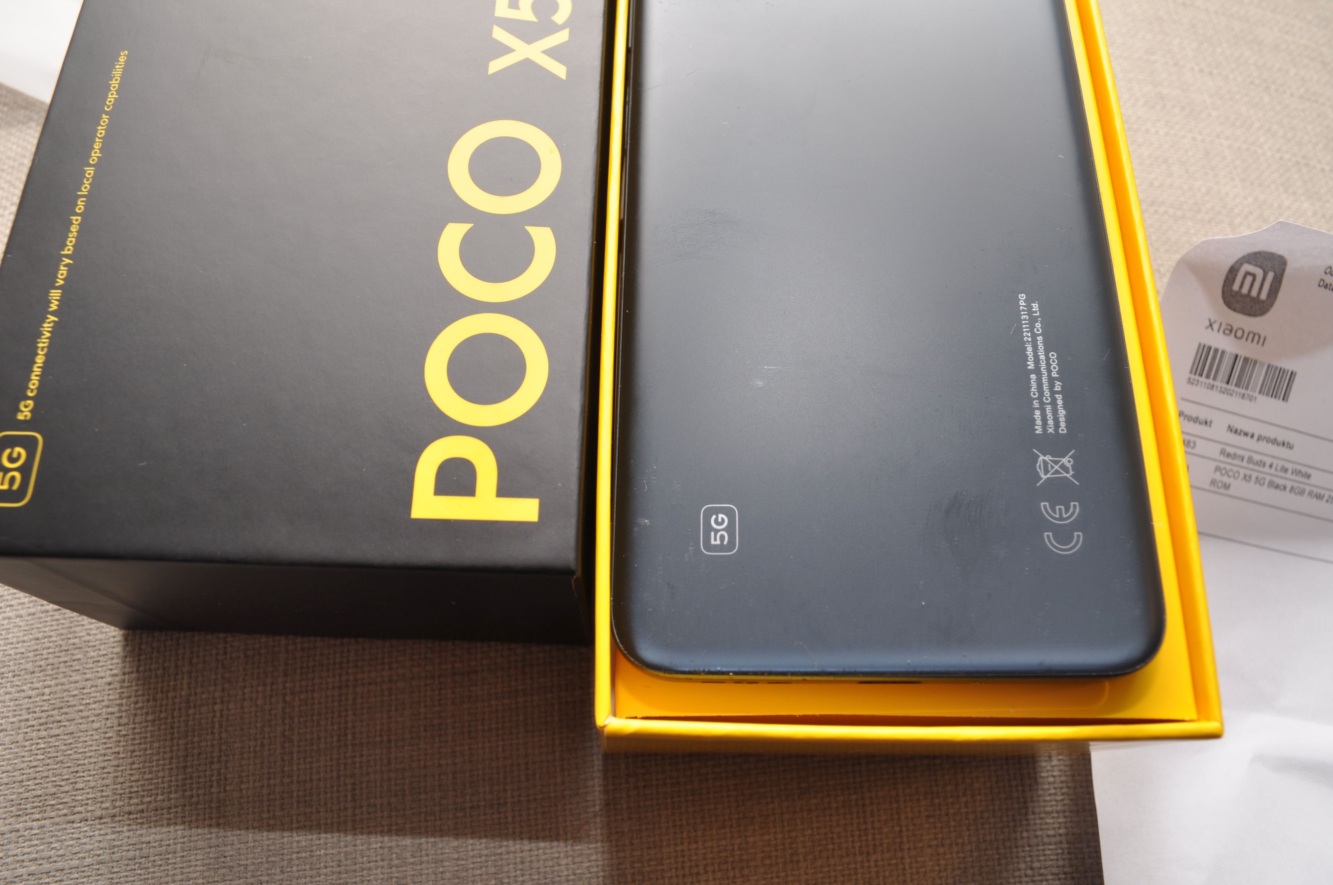 POCO X5 5G 8GB RAM, 256GB ROM,  Czarny używany 11 miesięcy