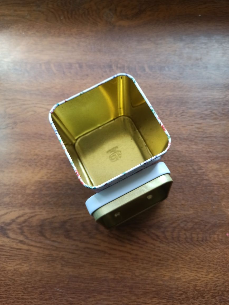 3 x puszka blaszana metalowy pojemnik na herbatę 100g 70x70x100 mm