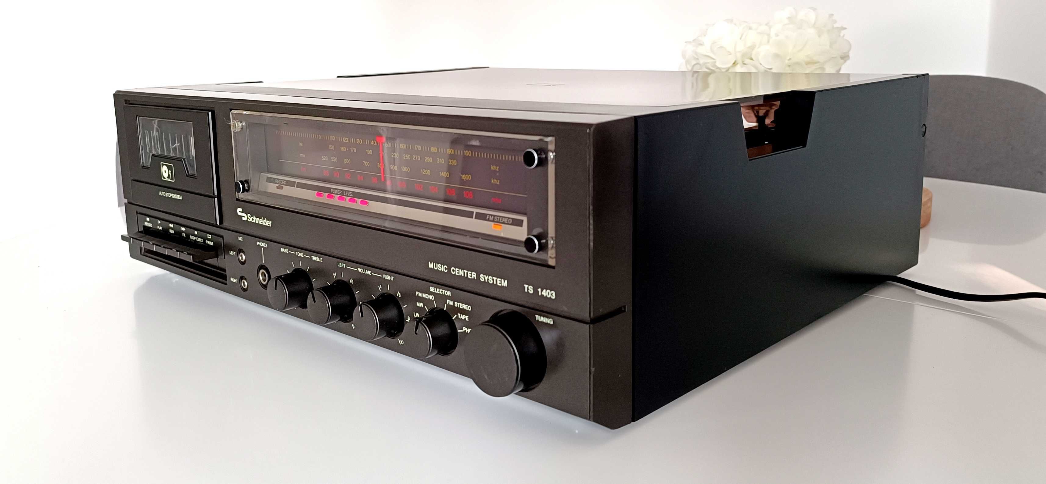 Schneider TS 1403 Gramofon Vintage Stacja Stereo Combo +kolumny Fisher