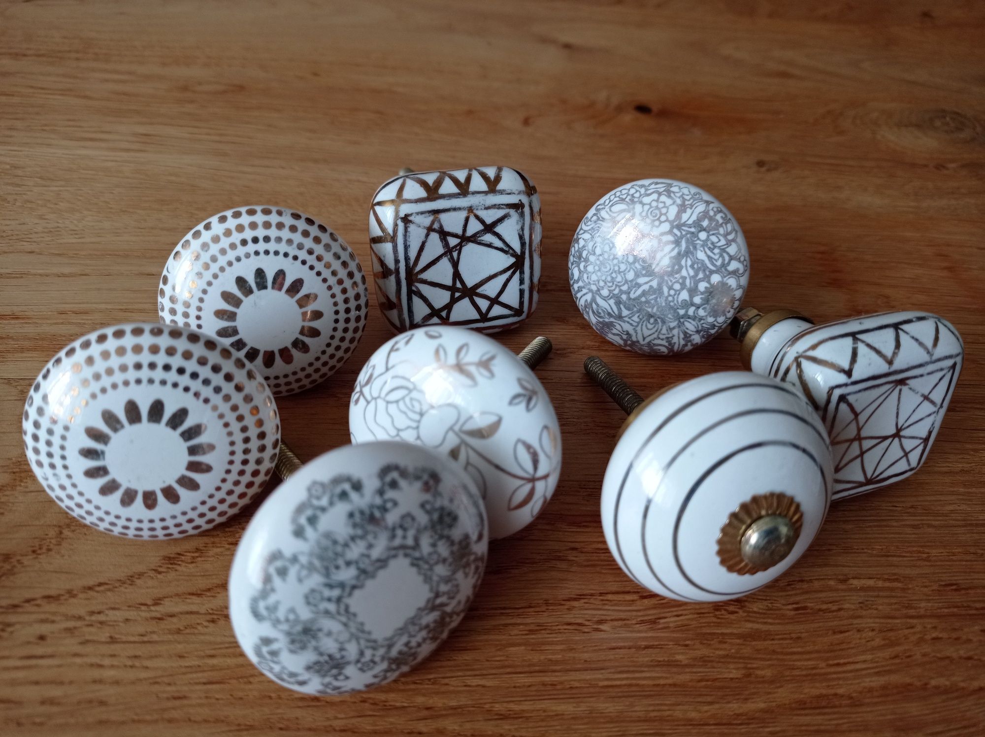 Śliczne ceramiczne gałki meblowe ręcznie malowane handmade boho