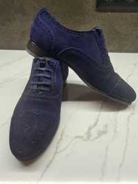 Sapatos oxford camurça azul escura 41