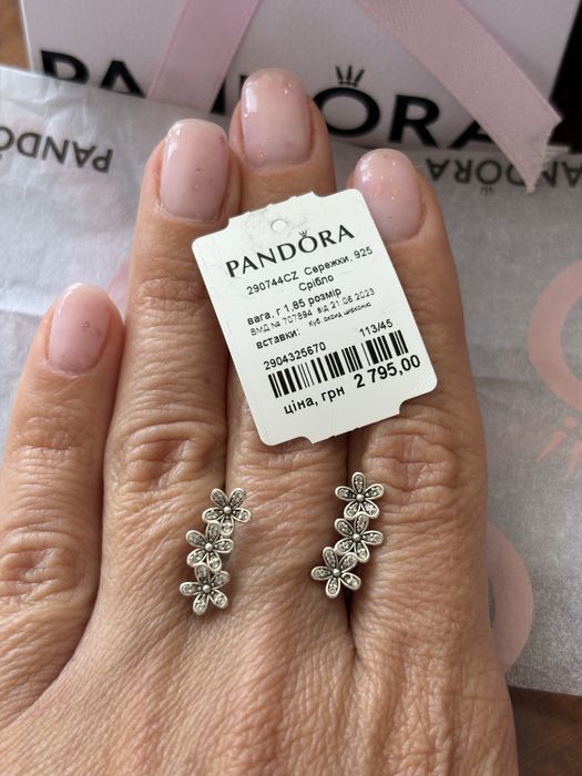 Сережки pandora оригінал