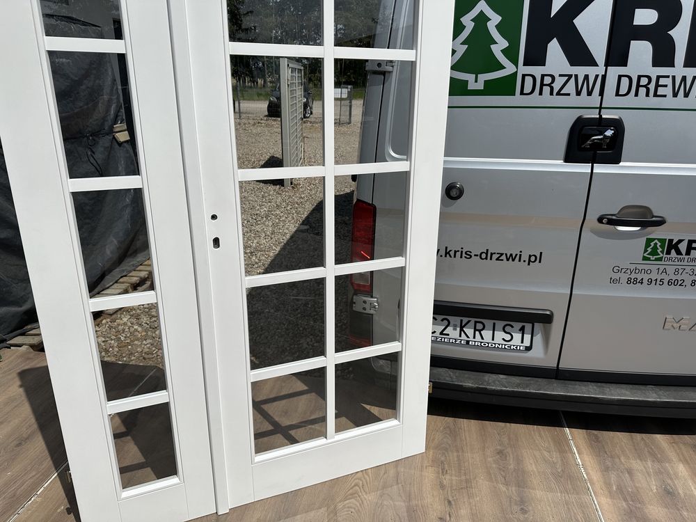 Drzwi drewniane dwuskrzydłowe OD RĘKI 128x202 cała Polska