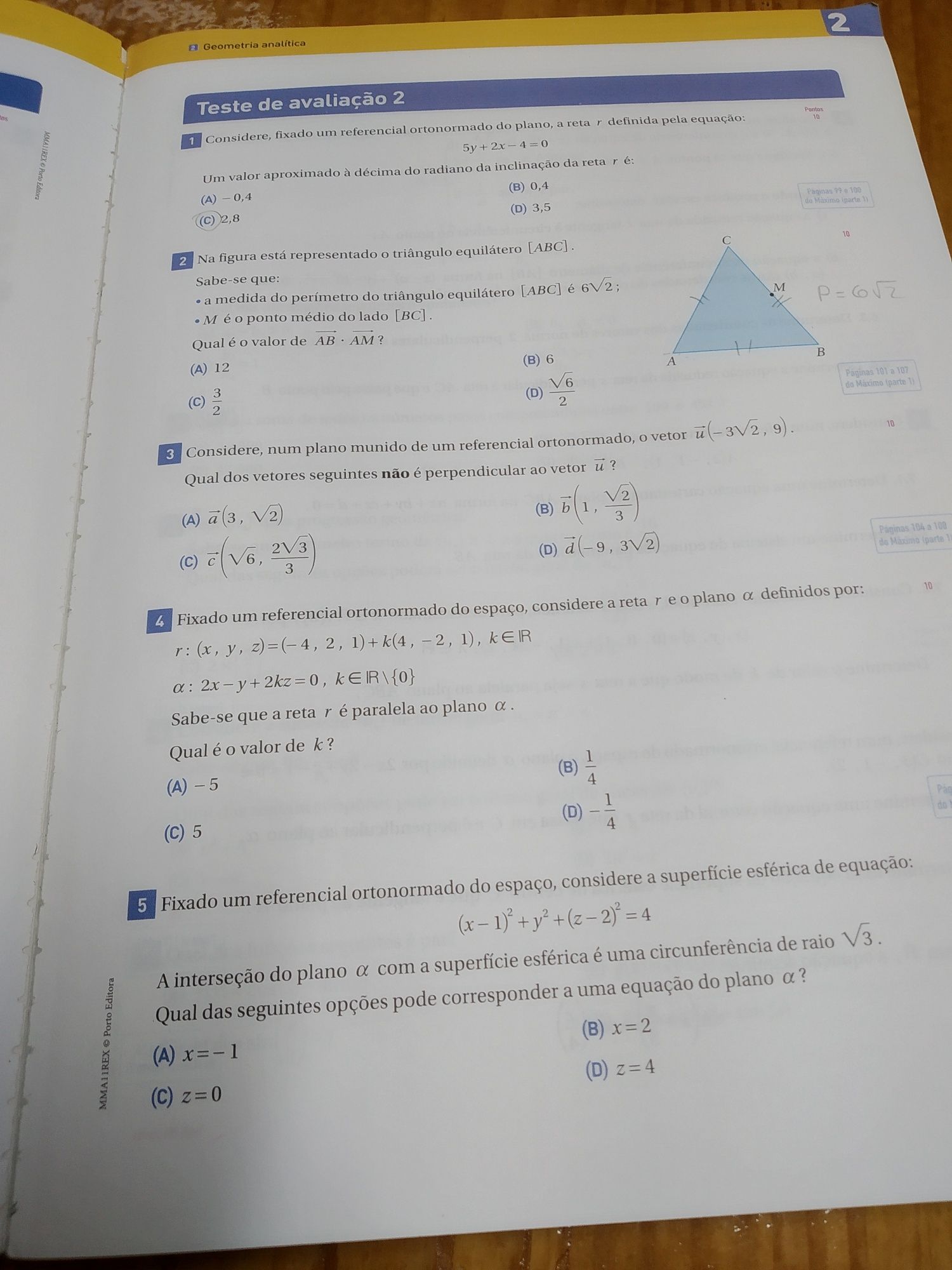 Caderno de atividades máximo 11 ano matemática A