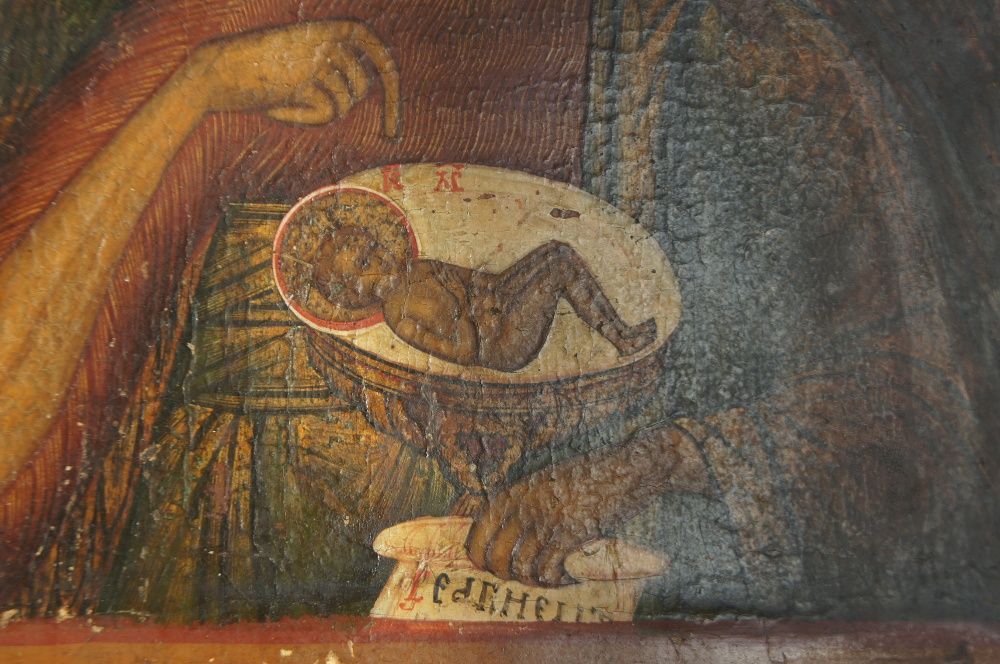 Ikona rosyjska św. Jan Chrzciciel jako Anioł Pustyni, XVIII