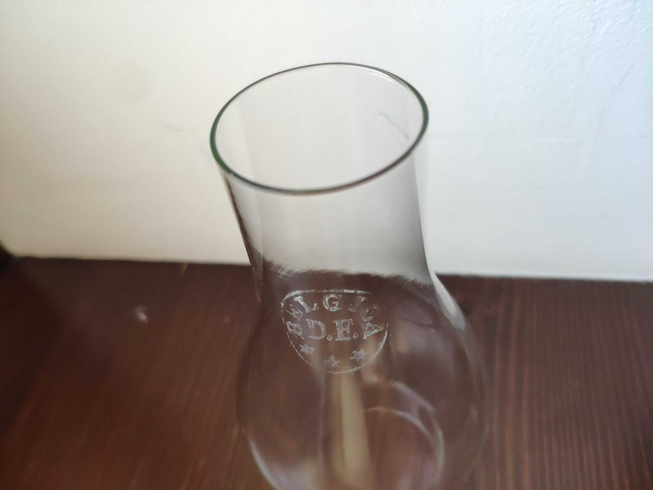 Stary sygnowany "BELGICA" kominek cylinder do lampy naftowej 52 mm