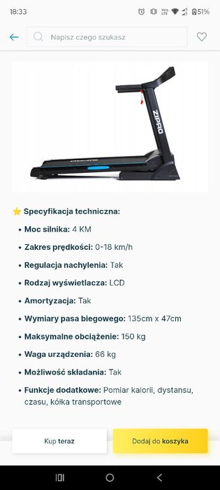 Bieżnia treningowa