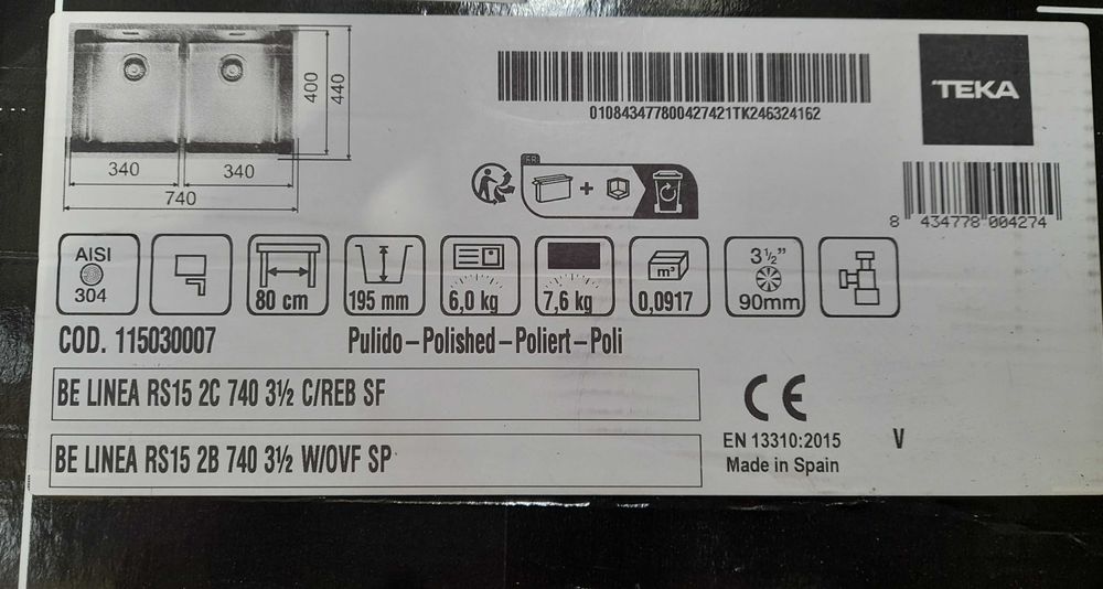 Lava louça TEKA BE LINEA RS15 2C 740