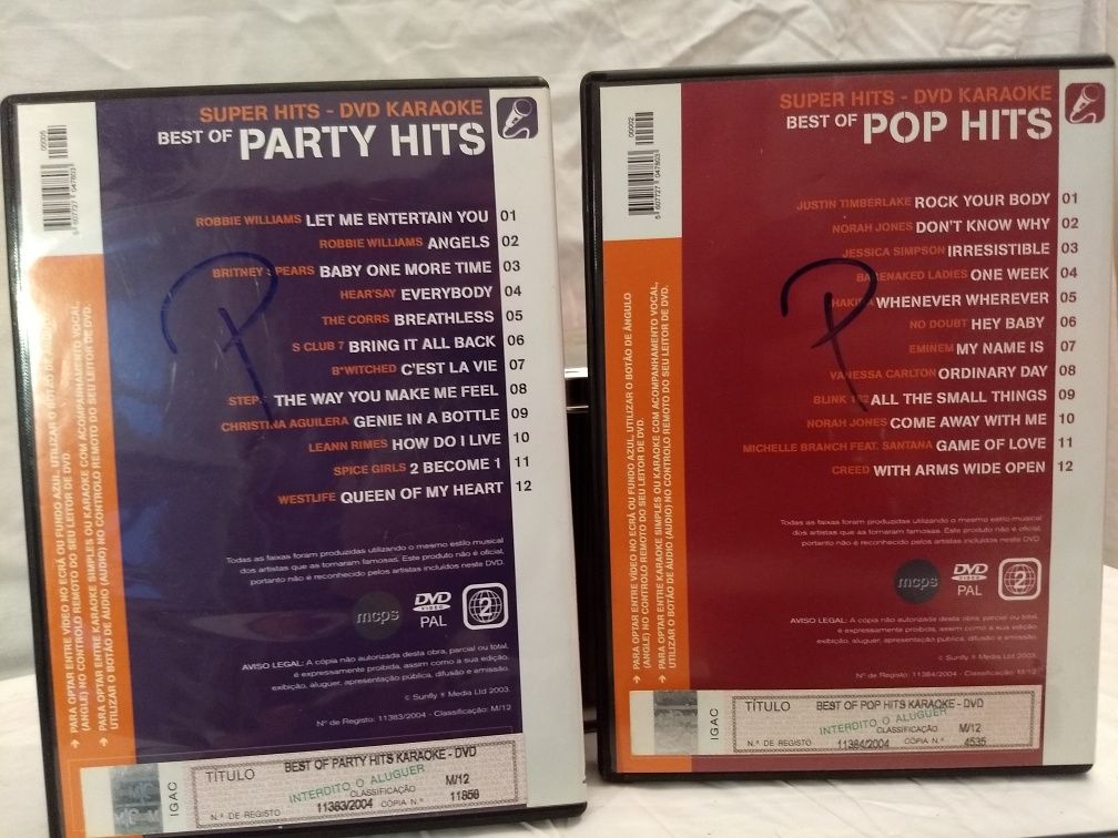 4 DVDs Karaoke Party Pop Hits - A festa em casa!