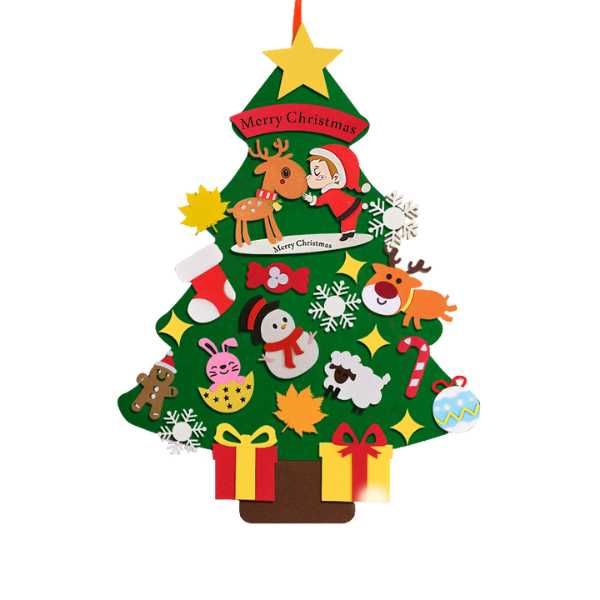 Дитяча фетрова ялинка на стіну з прикрасами + подарунок