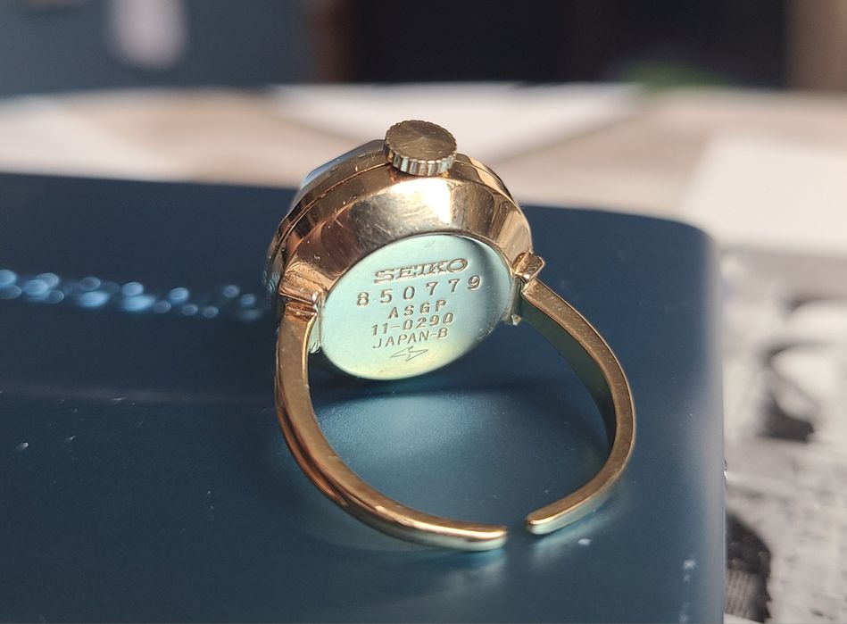 Японские часы-кольцо SEIKO (GOLD) покрытие AGSP Made in Japan
