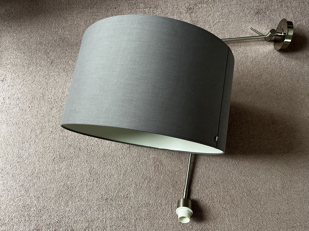 Lampa widzaca regulowana, kinkiet stal & szary