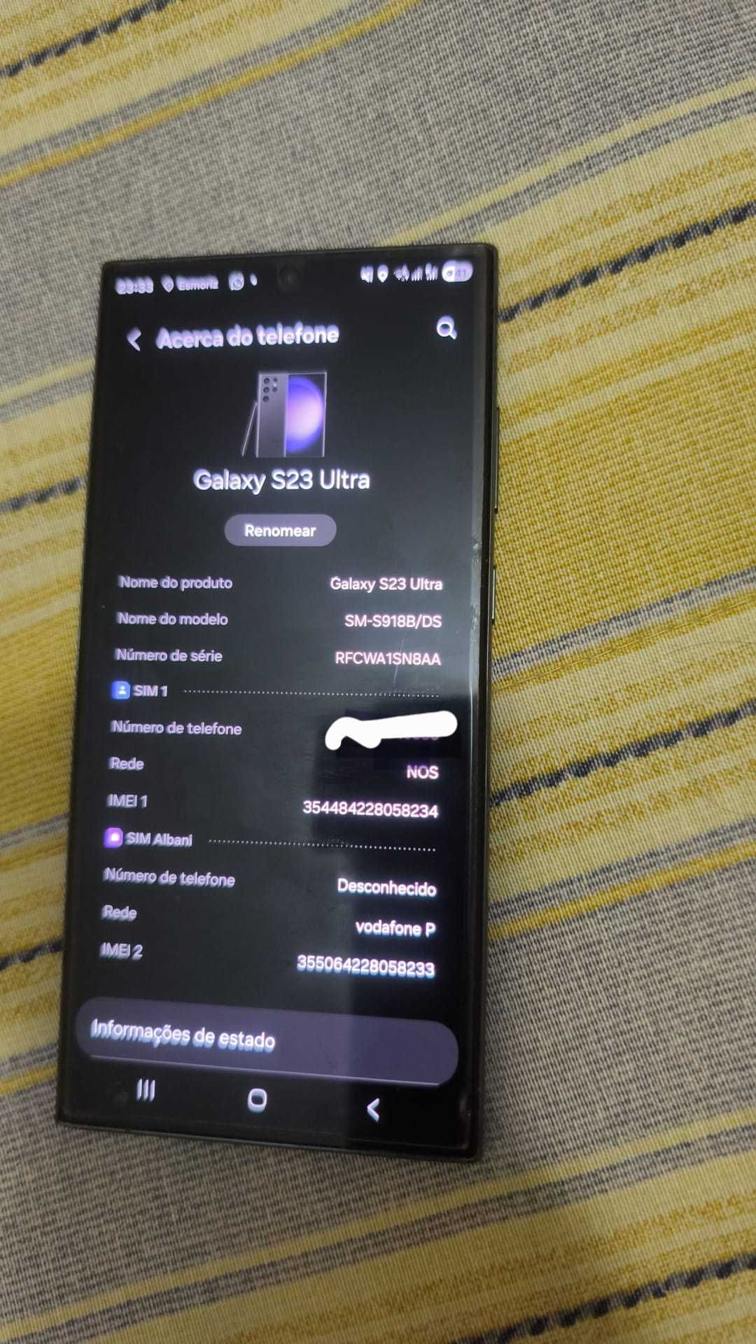 Samsung s23 Ultra + caixa + carregador original