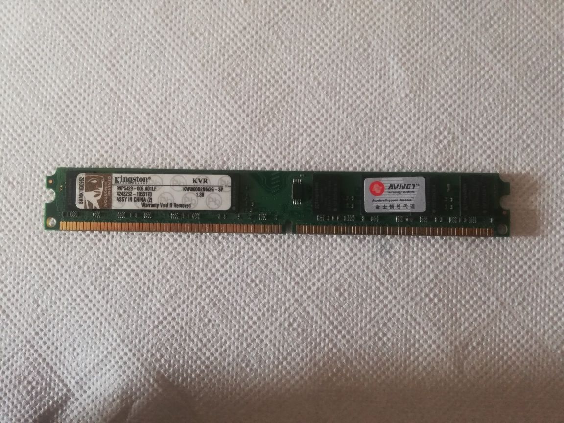 Memória RAM Kingston  ddr2 de 2gb PC2-6400S 800mhz