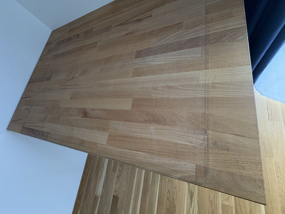Biurko z blatem bukowym i stelarz Ikea Kullaberg stalowy proszkowany