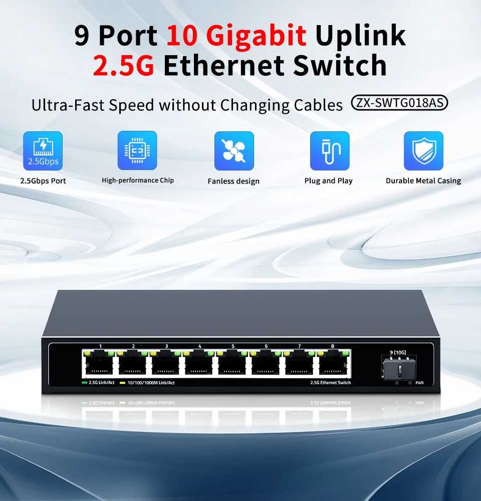 Switch HORACO 8x2.5G + 1xSFP+ (10G)