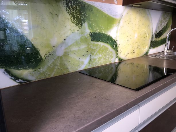 Panel kuchenny szkło hartowane limonki nadruk na szkle