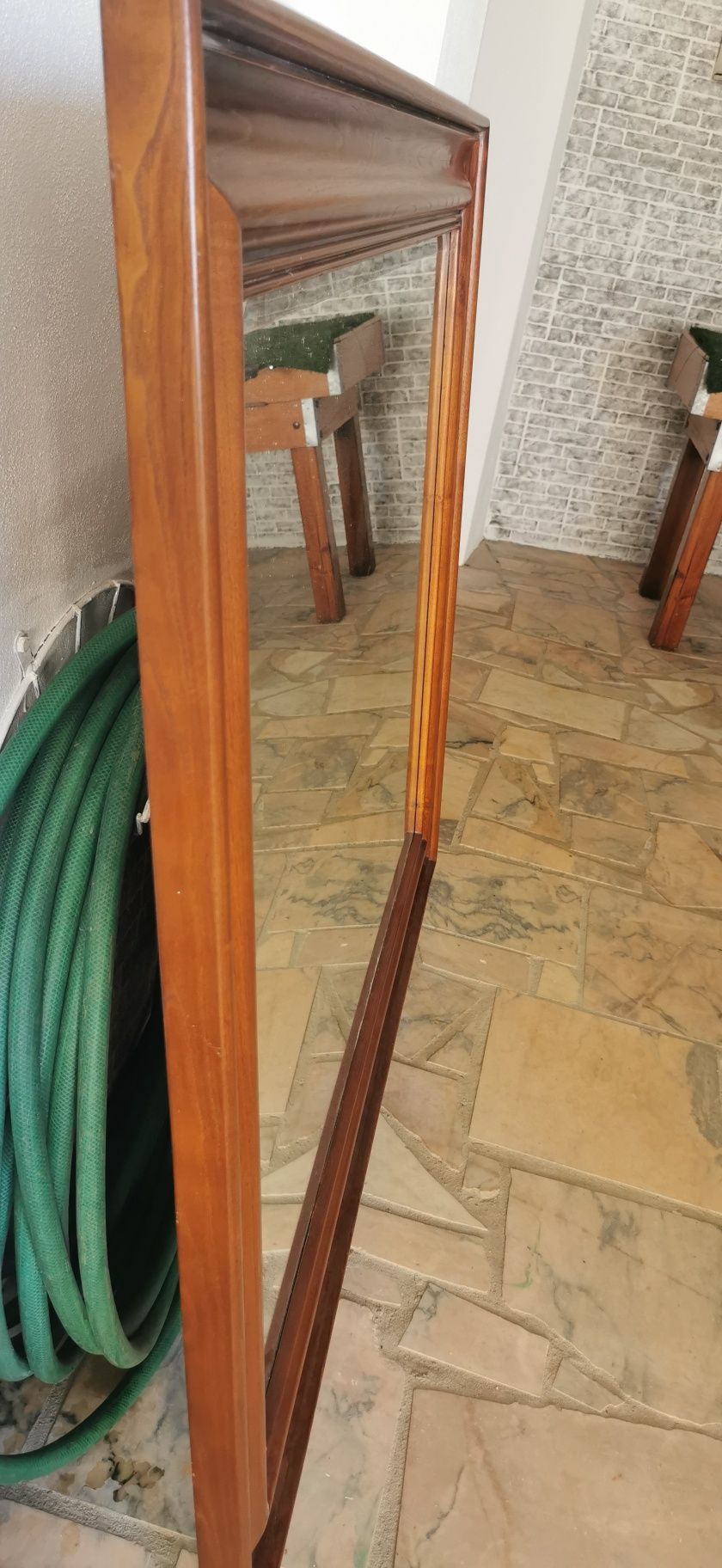 Espelho com armação madeira castanho