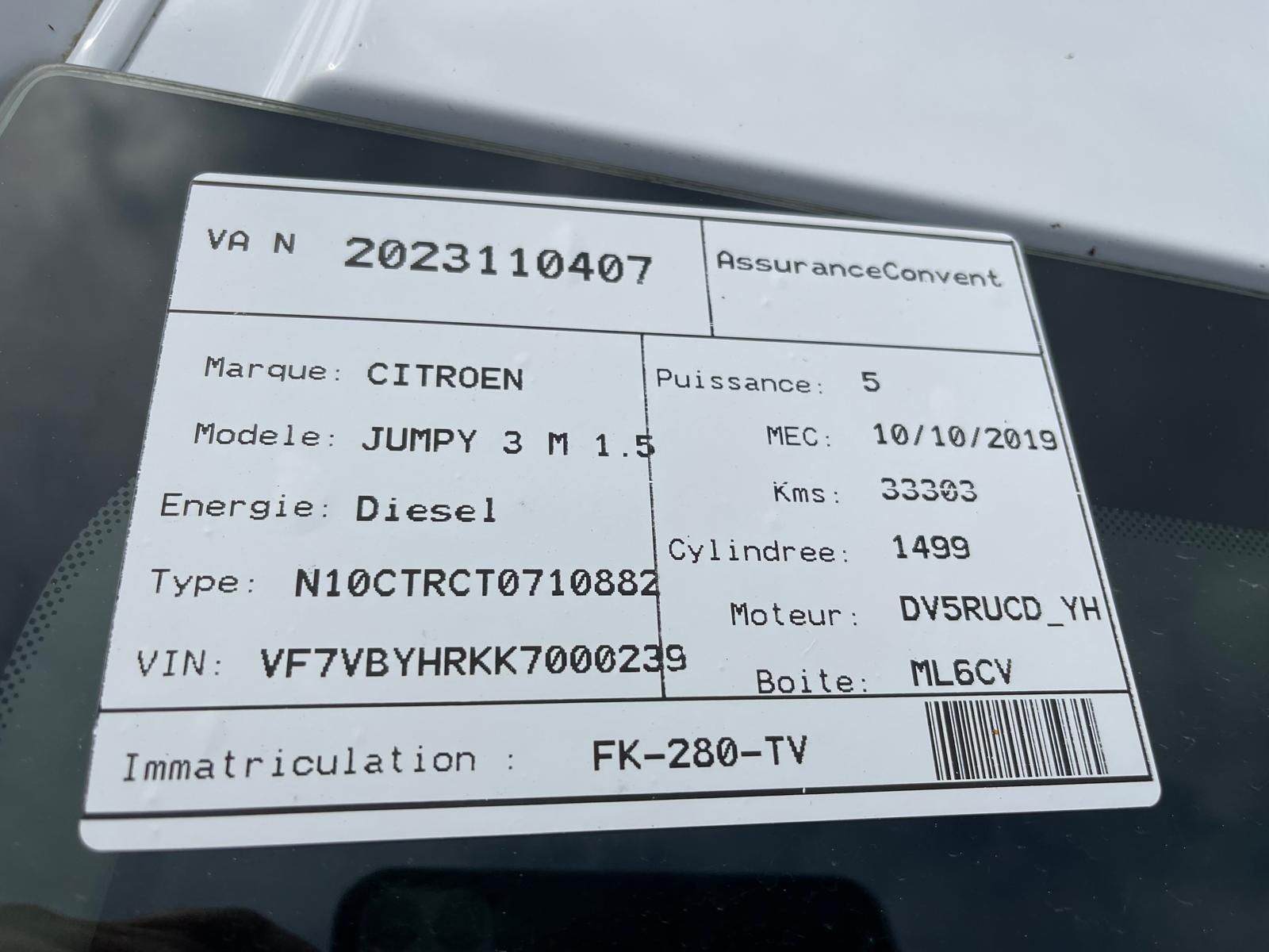 Skrzynia biegów Citroën Jumpy III 1.5 D 20MB46 33.tyś km