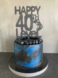 Dekoracja Topper na tort 40 lat 40 level