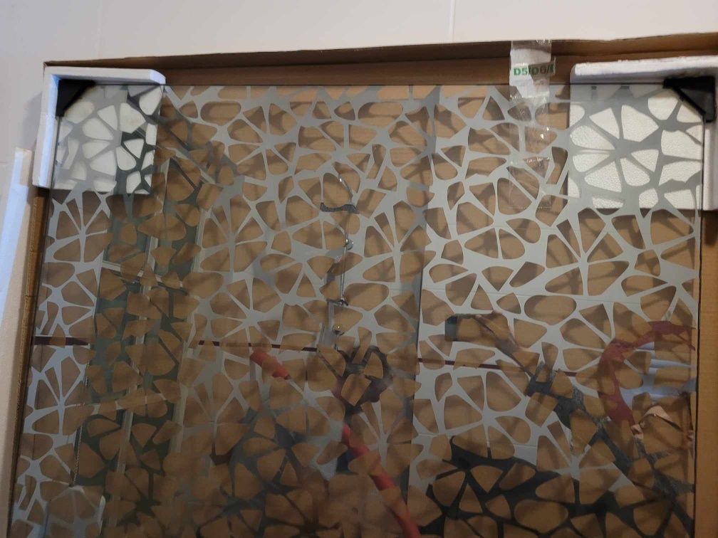 Sansea Cube -nowa szklana ściana do prysznica, lustrzana 1m x 1,95m..