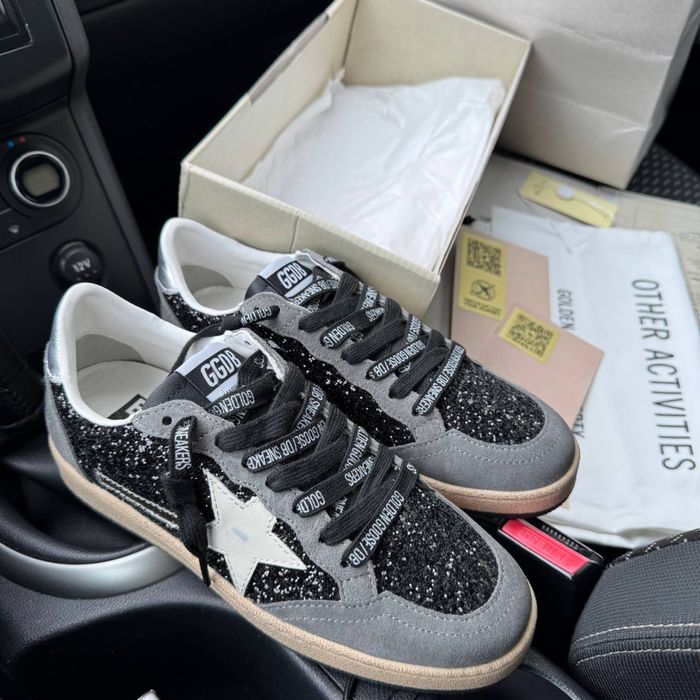 Жіночі кеди кросівки голден гуси Golden Goose black grey premium