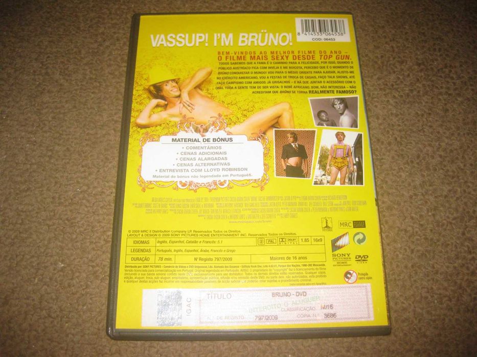 DVD "Bruno" com Sacha Baron Cohen