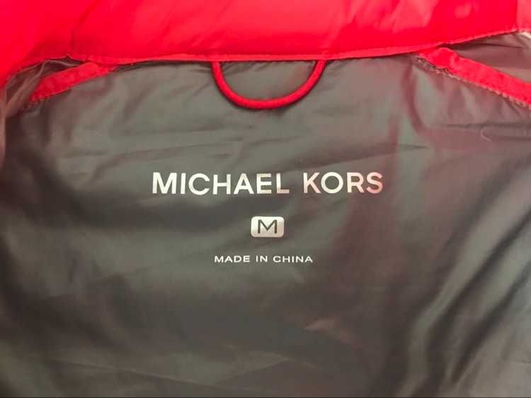 Kurtka Puchowa Michael Kors Czerwona Piękna Roz.M