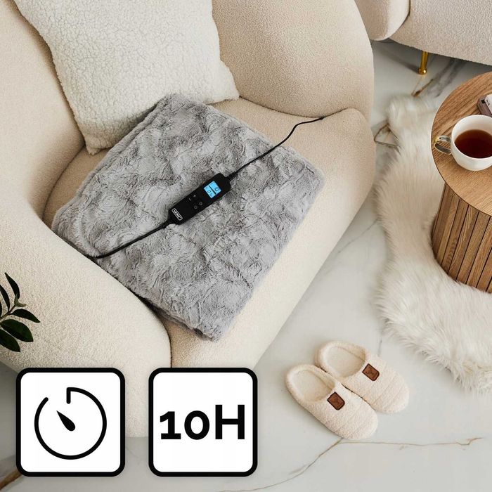 Електроковдра Yoer Bero EB01G 180х160, електроплед з підігрівом, сіра